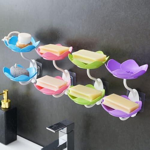 Qinlenyan Bathroom Soap Holder with Suction Cup and Drainage