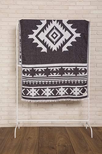 Bersuse Turkish Towel Set of 3 - 39x71 Inches Black