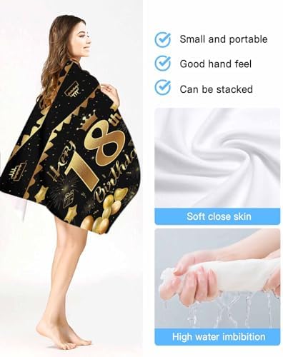 Happy 18th Birthday Beach Towel - 31x63 Inch Absorbent Sandproof Towel