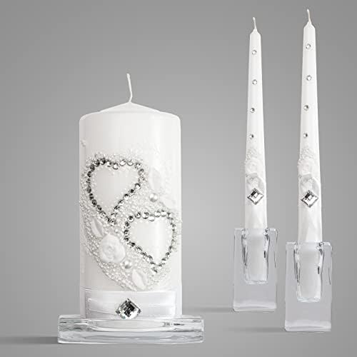 VABA Wedding Unity Candle Set 6 Pillar 10 Taper