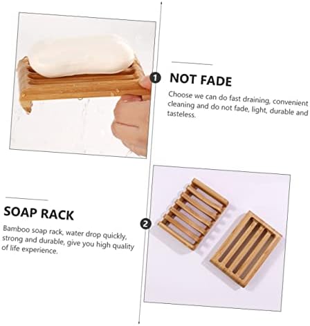 2pcs Natural Wood Soap Dish for Kitchen Sink and Travel Shower