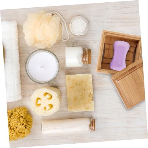 Beatifufu Bamboo Lid Soap Dish with Drainage