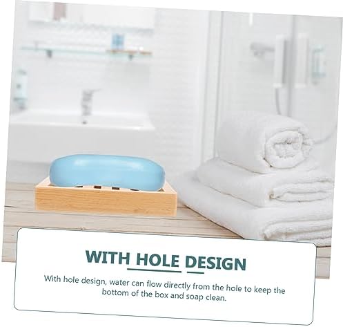 FONDOTIN Wooden Soap Dish Beech Holder Drainage