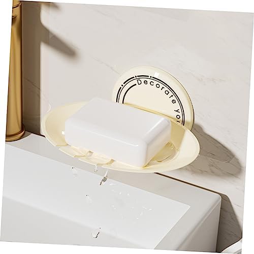 Amosfun 2pcs Self Draining Soap Dish Wall Mounted
