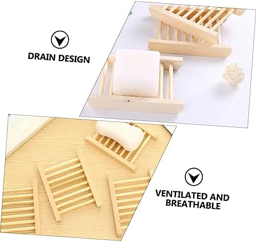 Wooden Soap Tray Drainer Holder for Kitchen and Bathroom