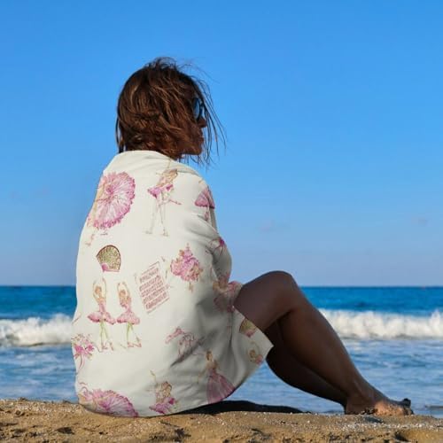 ERHN Retro Dancing Girl Beach Towel 130x80cm 1