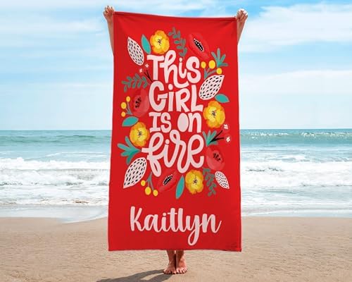 Personalized Sport Boy Beach Towel with Custom Logo and Name
