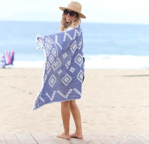 Bersuse 100 Cotton Turkish Beach Towel Set of 3