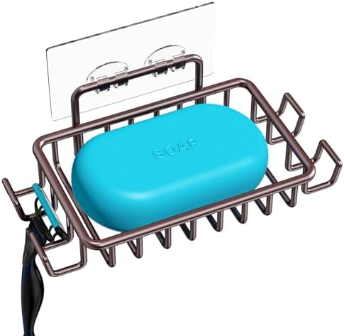 Nieifi Stainless Steel Soap Dish with 4 Hooks