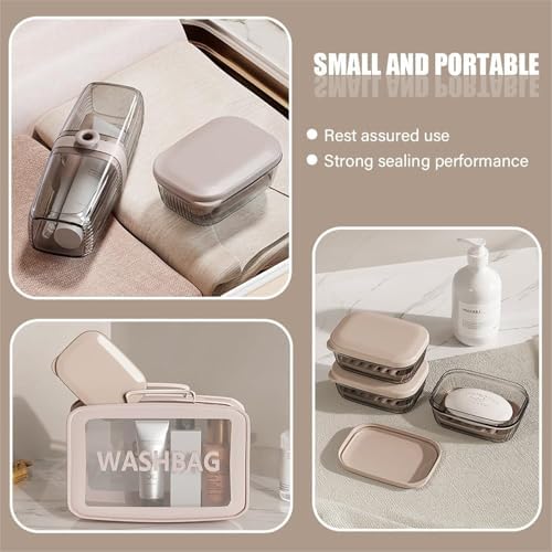 GlitzyStar Soap Dish Holder with Lid Leakproof and Durable Travel Soap Case