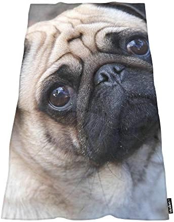Moslion Soft Bath Towels for Pug Dogs and People 64x32 Inches