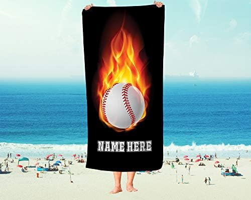 Personalized Baseball Beach Towels for Kids