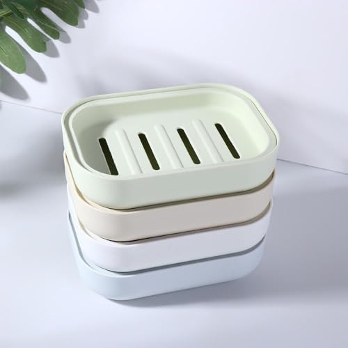 Portable Double Layer Soap Dish with Slots - PP Material