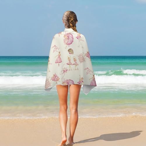 ERHN Retro Dancing Girl Beach Towel 130x80cm 1