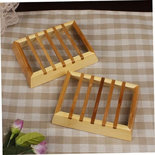 Alipis Natural Bamboo Soap Dish Storage Rack
