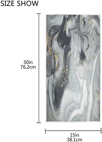 ALAZA Gray Marble Print Ink Style Bath Towel