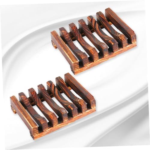 2pcs Wood Soap Shelf Holder Dish for Bathroom Countertop