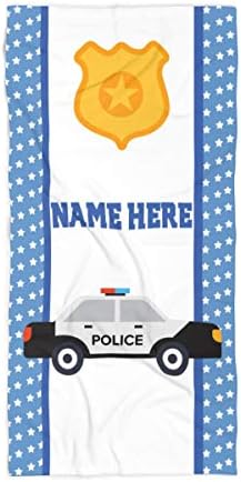 Personalized Police Car Polycotton Towel for Kids 1