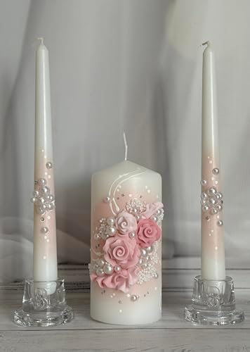 Magik Life Unity Candle Set - White Wedding Unity Candles