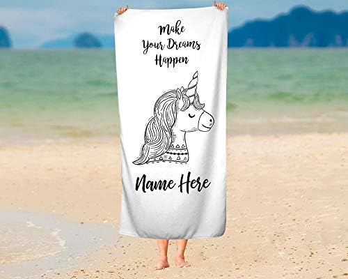 Personalized Unicorn Dreams Extra Large Towel for Kids