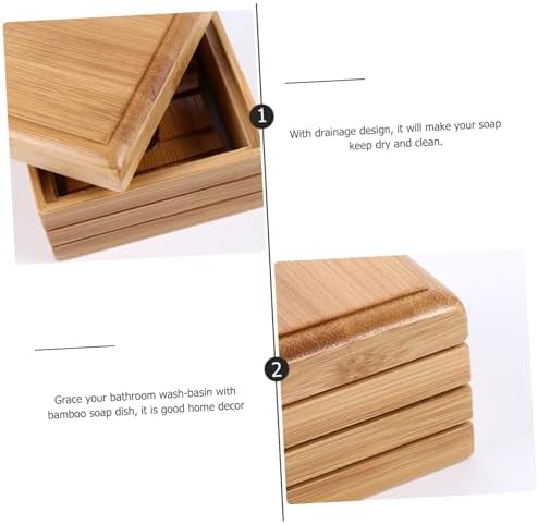 Wooden Soap Dish with Lid for Bathroom Kitchen 1