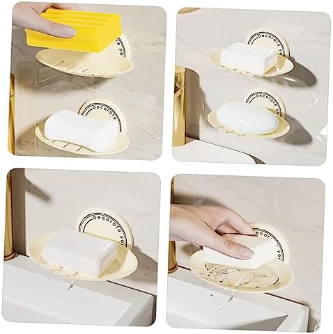 2Pcs Wall Mounted Self Adhesive Soap Dish for Shower and Kitchen