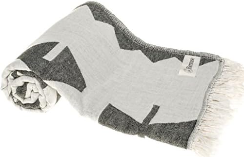 Bersuse Turkish Towel Set of 3 - 37x70 Inches Black