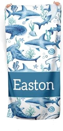 Boys Shark Beach Towel with Name Customized