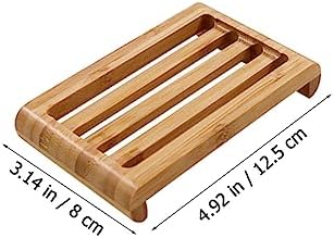 Cabilock 2pcs Bamboo Soap Holder for Bathroom and Kitchen