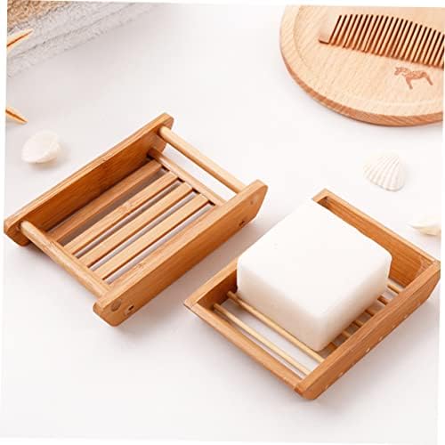 CONGARTENO 2pcs Wooden Soap Dish Creative Bathroom Holder