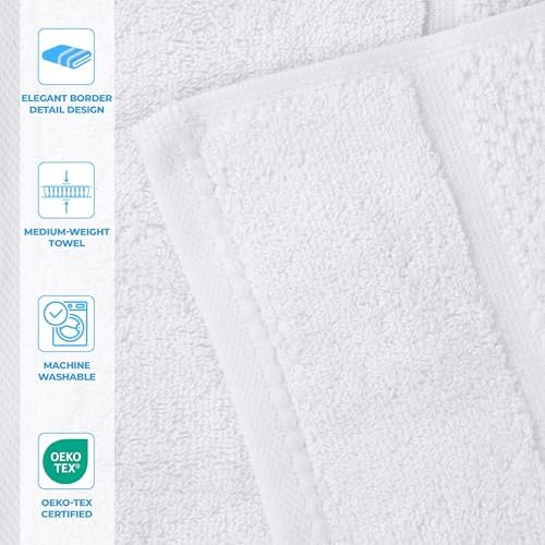Superior Mile 3-Piece Viscose Cotton Towel Set with Border Detail