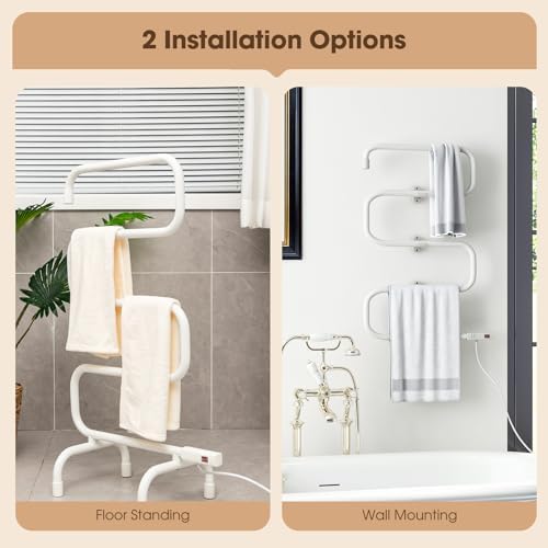 Tangkula Electric Towel Warmer S-Shaped Heated Rack