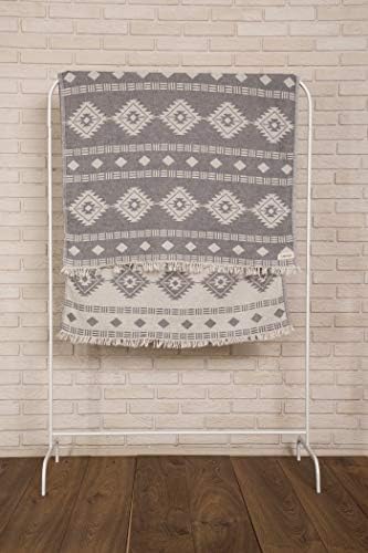 Bersuse Turkish Towel Set of 6 - 37x70 Inches Silver Gray