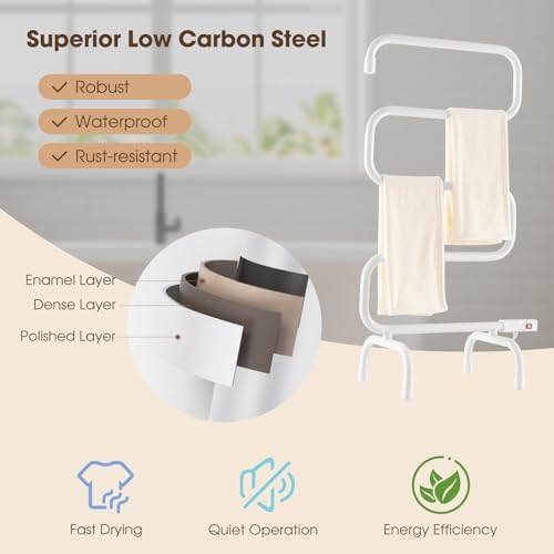 Tangkula Electric Towel Warmer S-Shaped Heated Rack