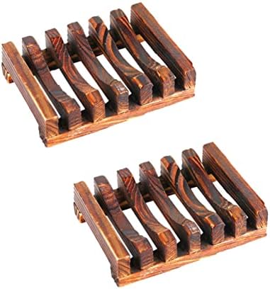 3pcs Wooden Soap Dish Classic Style Holder for Bathroom Kitchen