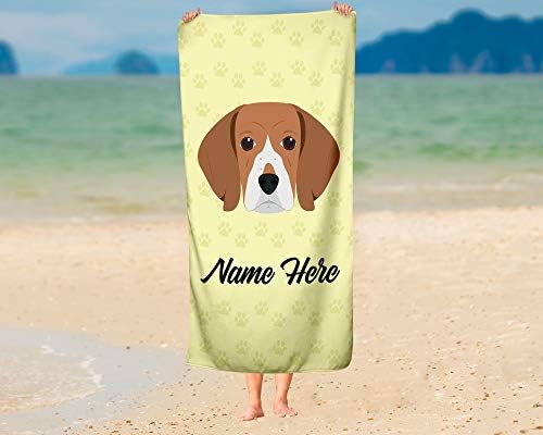 Personalized Beagle Face Towels - Beach Bath Large Medium