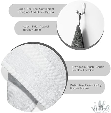 Villa Celestia 100 Cotton 12-Piece Bath Towel Set - White