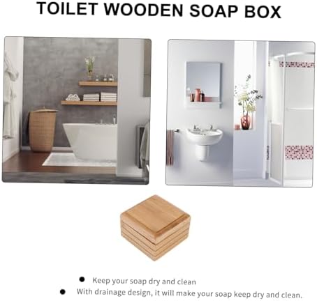 Mobestech Wooden Soap Dish with Lid for Bathroom