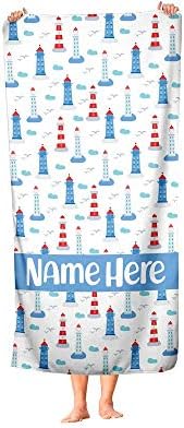 Personalized Corner Extra Large Ocean Lighthouse Towel