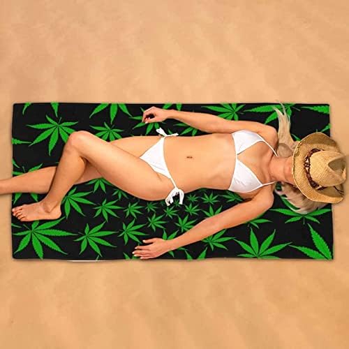 Sxakswol Marijuana Leaf Beach Towel - 28x60 inch