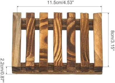 Uxcell Wooden Soap Tray 1Pcs - Retro Design Bamboo Soap Dish