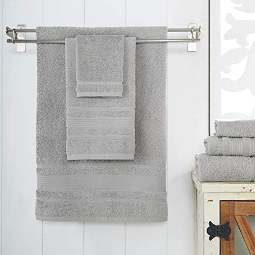 Personalized Grey Towel Set with Custom Embroidery