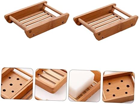 CONGARTENO 2pcs Wooden Soap Dish Creative Bathroom Holder