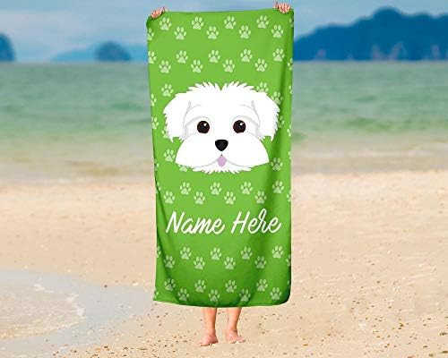Personalized Corner Extra Large Pet Maltese Towel for Kids