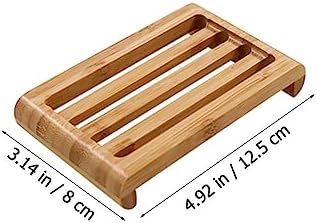 Travel Soap Dish Bamboo Wood Holder 2 Pack for Bathroom and Shower