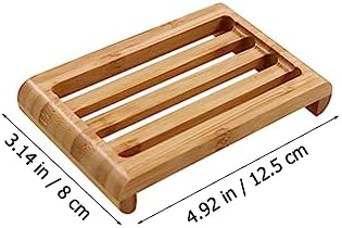 BUGUUYO 2pcs Bamboo Soap Dish Draining Holder