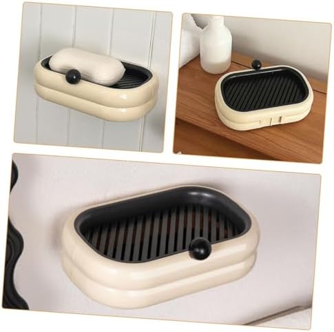 Amosfun Dual Drain Soap Dish Holder for Wall