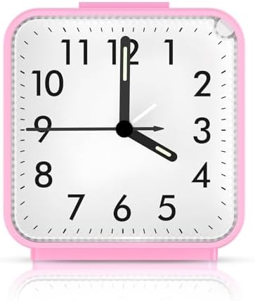 AMIR Silent Analog Alarm Clock with Snooze and Light
