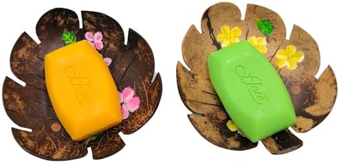 Coconut Shell Soap Dish Leaf Design 2 PCS