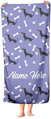 Personalized Corner Extra Large Pet Dachshund Towel